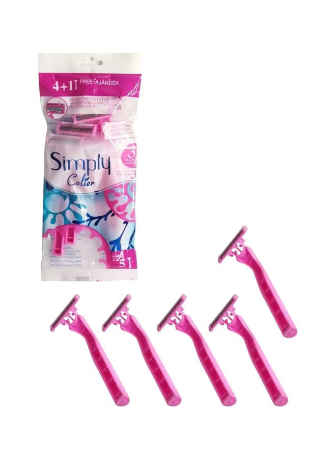 Simply Mask Disposible Plastic Razor- Pink 5 Pieces