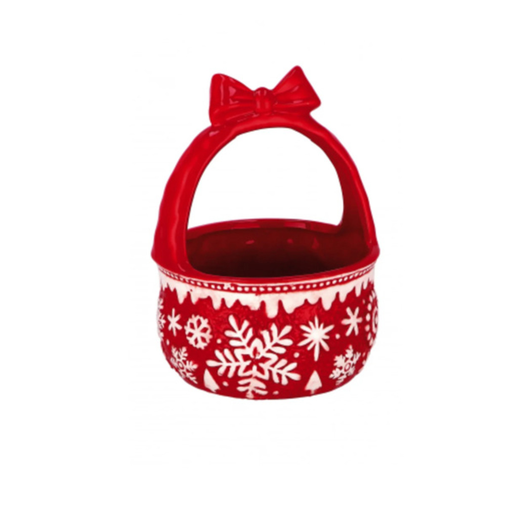 Festive Holiday-Theme Ceremic Storage Basket