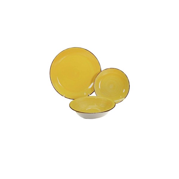 Round dinner set 18pcs yellow