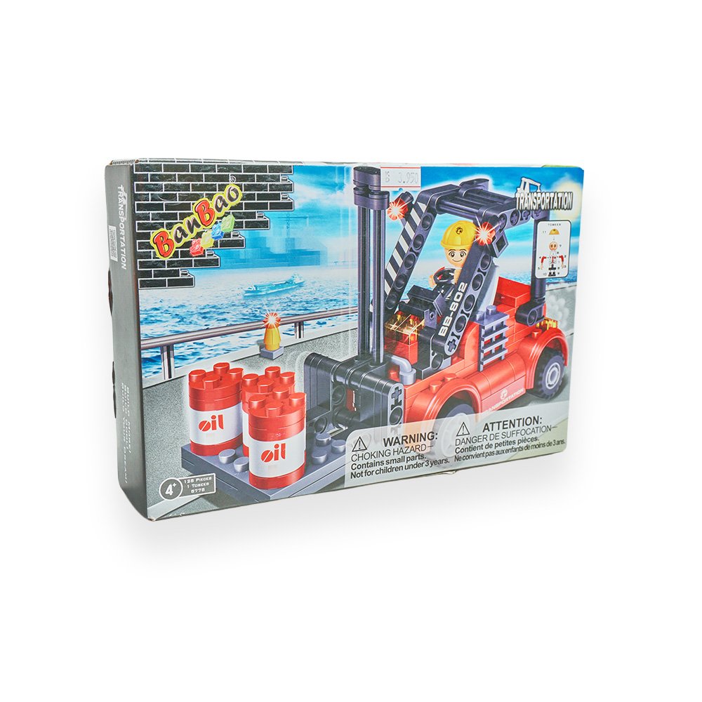 "BanBao Transportation Forklift Set, 126 Pieces"