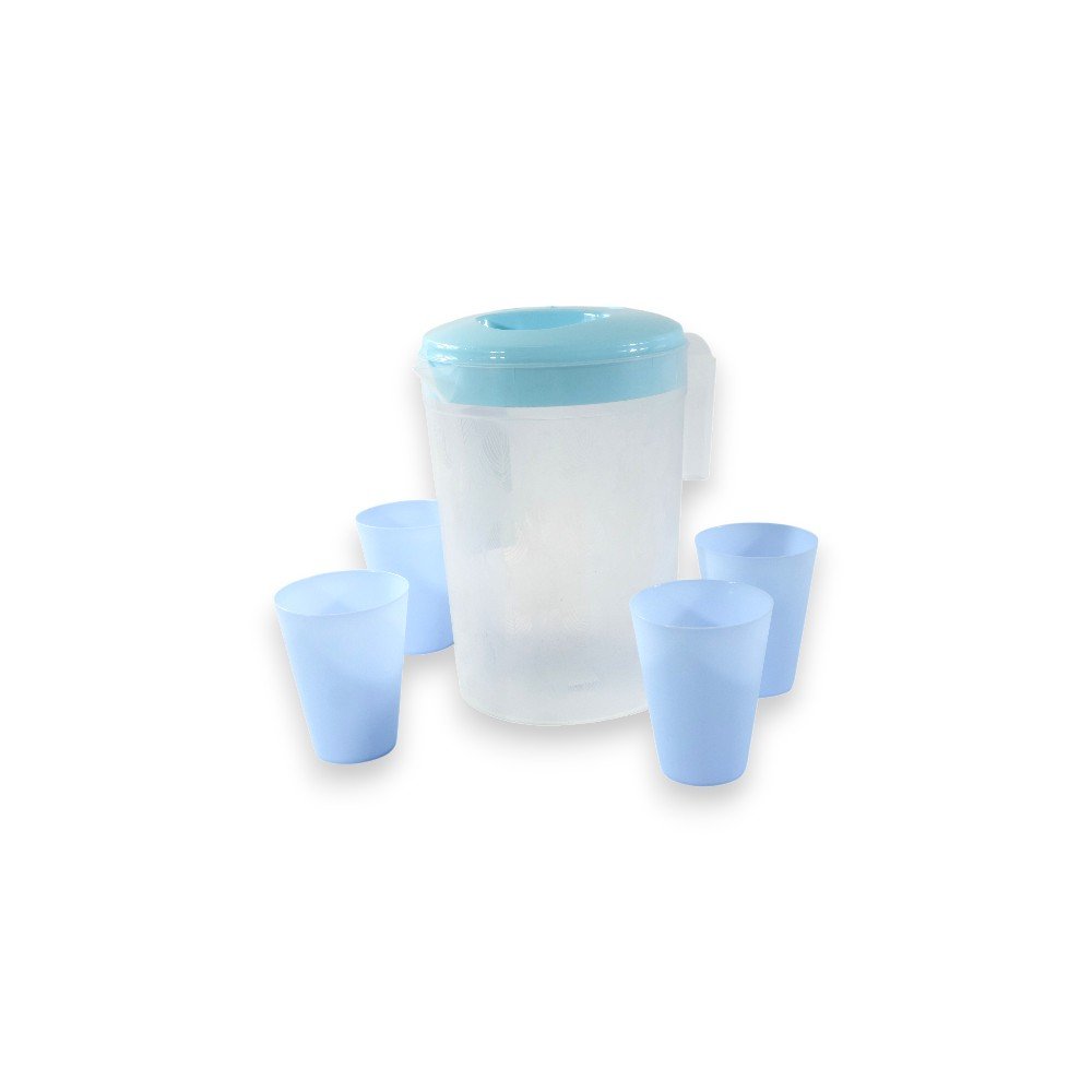 Plastic Water Pitcher and Tumbler Set- 18x23cm