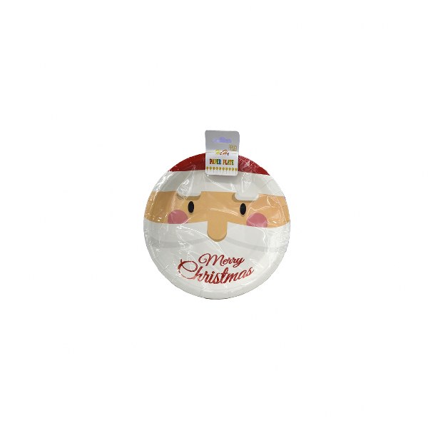 Paper christmas plate,6pcs