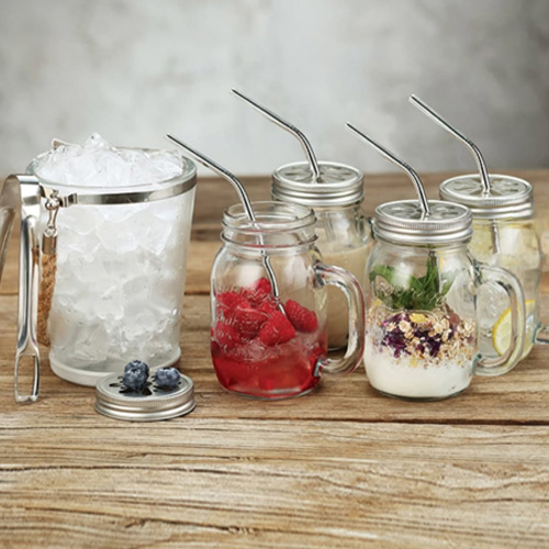 Glass Cups with Ice Holder Set- 5 Pieces