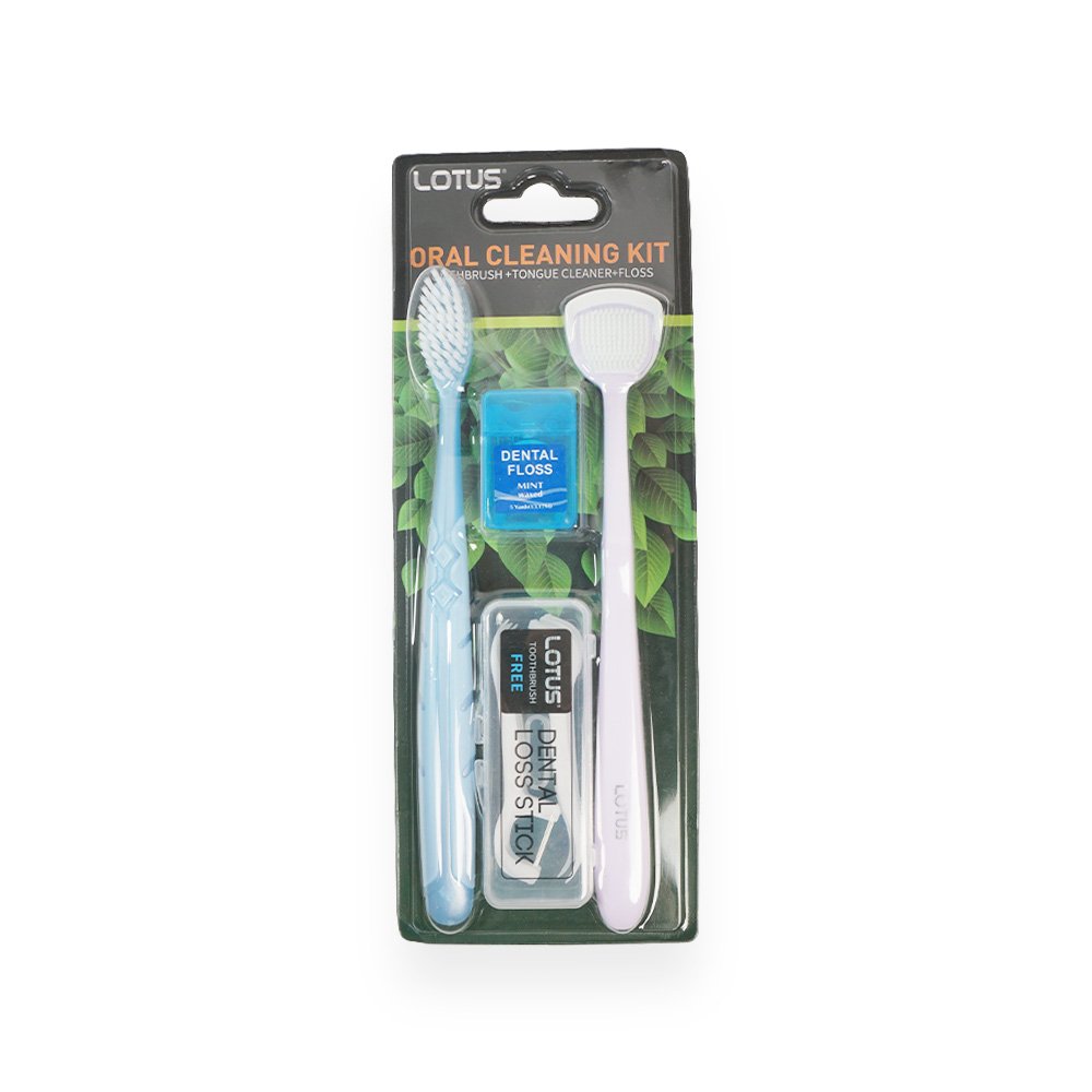 Lotus Oral Cleaning Kit Toothbrush Tongue Cleaner Dental Floss