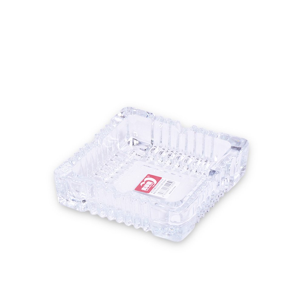 Glass Sqaure Ashtray- 12x3.5cm