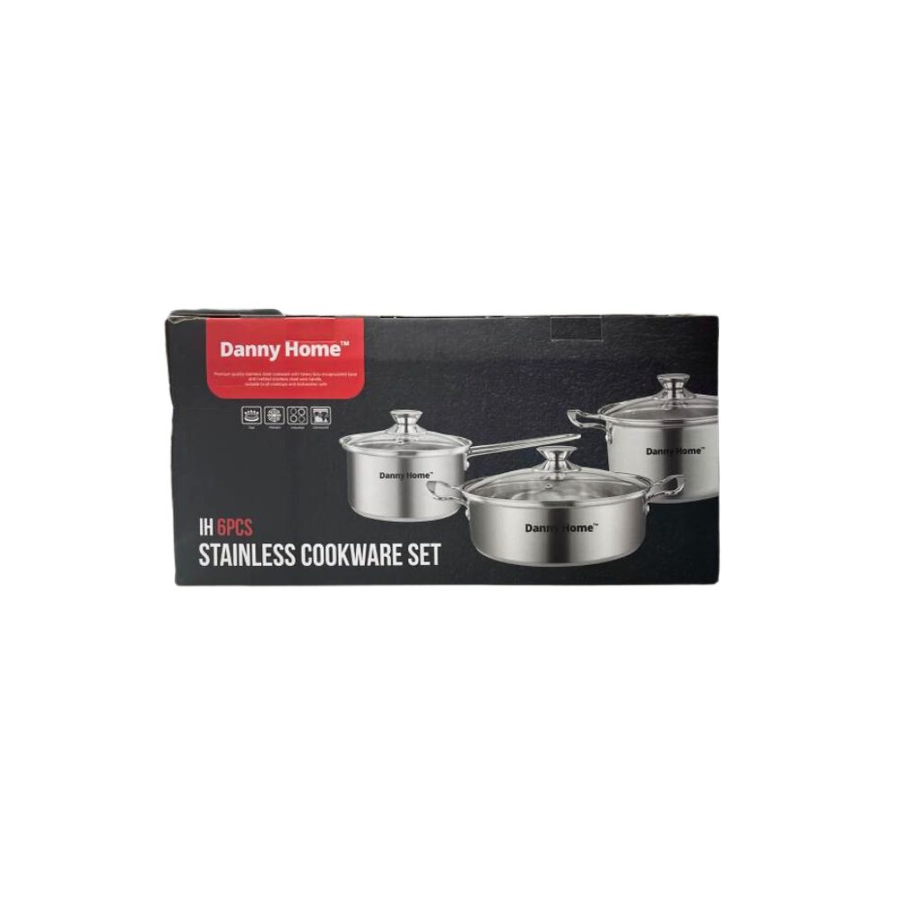 DannyHome Stainless Steel Cookware Set- 6 Pieces