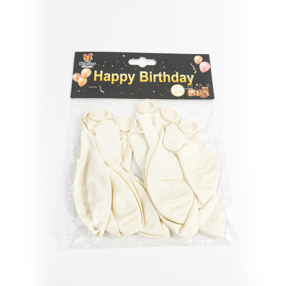"Uncle Lee Happy Birthday Balloons- White, 12 inch, 10 pieces"