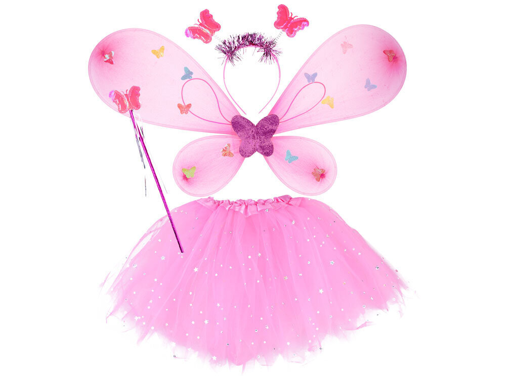 "Butterfly Fairy Costume Set for Girls- Pink, 4 Pieces"