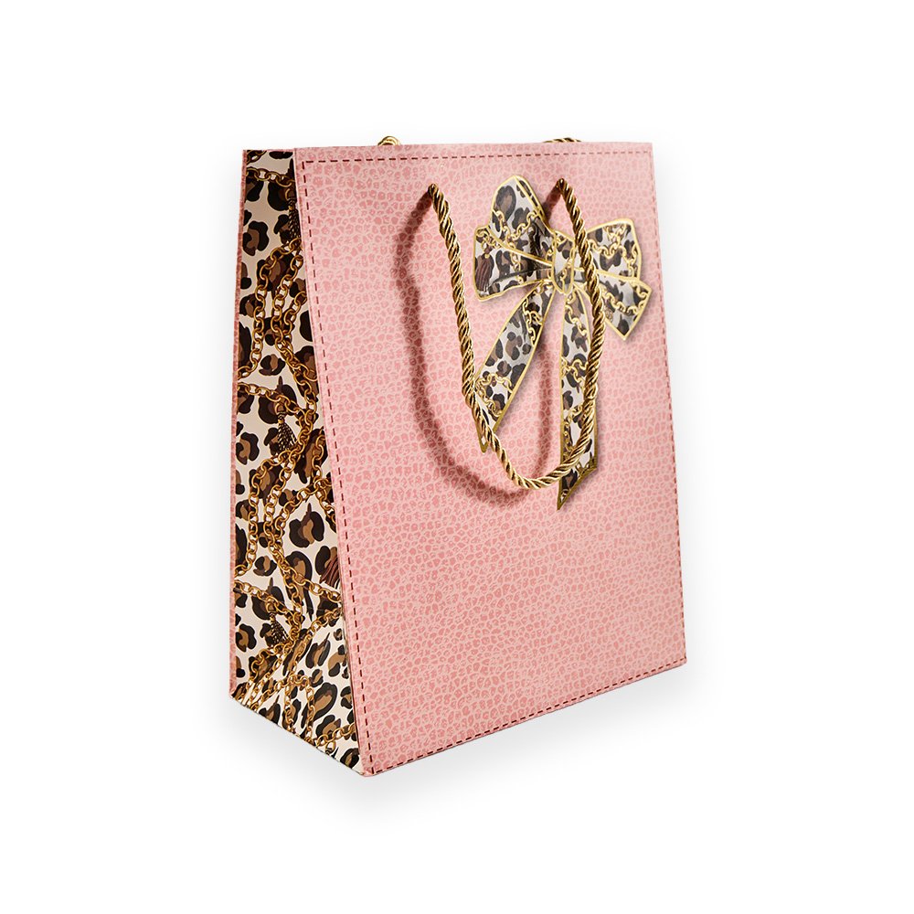 Small Soild Color Bow Decorated Gift Bag- 18x23x10cm