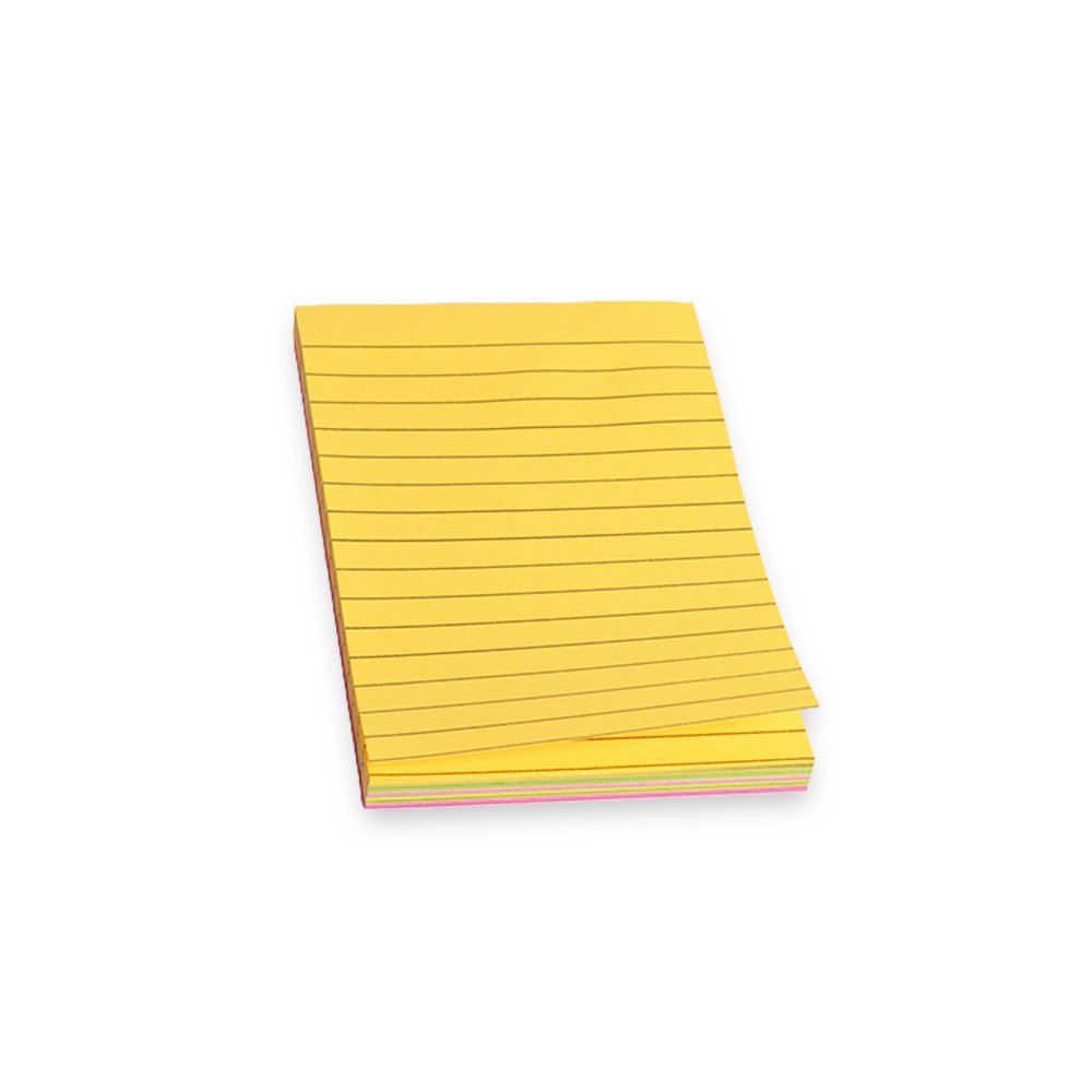 "Fluorescent Lined Sticky Notes- 10x15cm, 100 Sheets"
