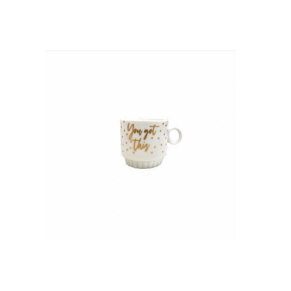 Ceramic cup set with iron stan 4PCS 250ML 8*7.5CM