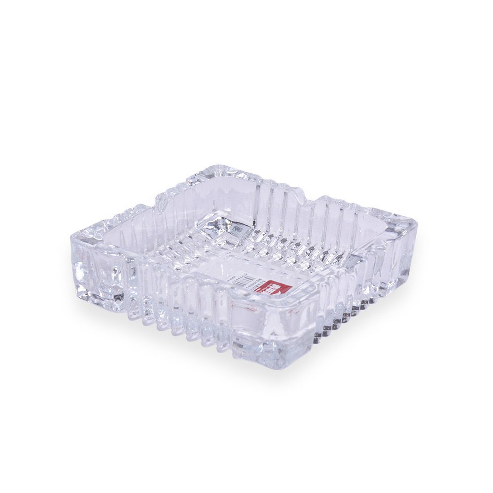 Square Glass Ashtray for Home and Office- 12cm