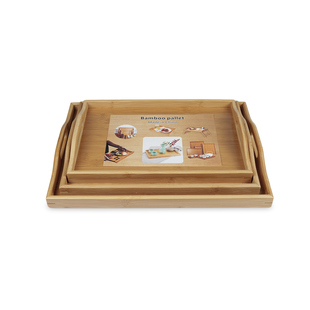 Bamboo Serving Tray- 45.5x31x46cm