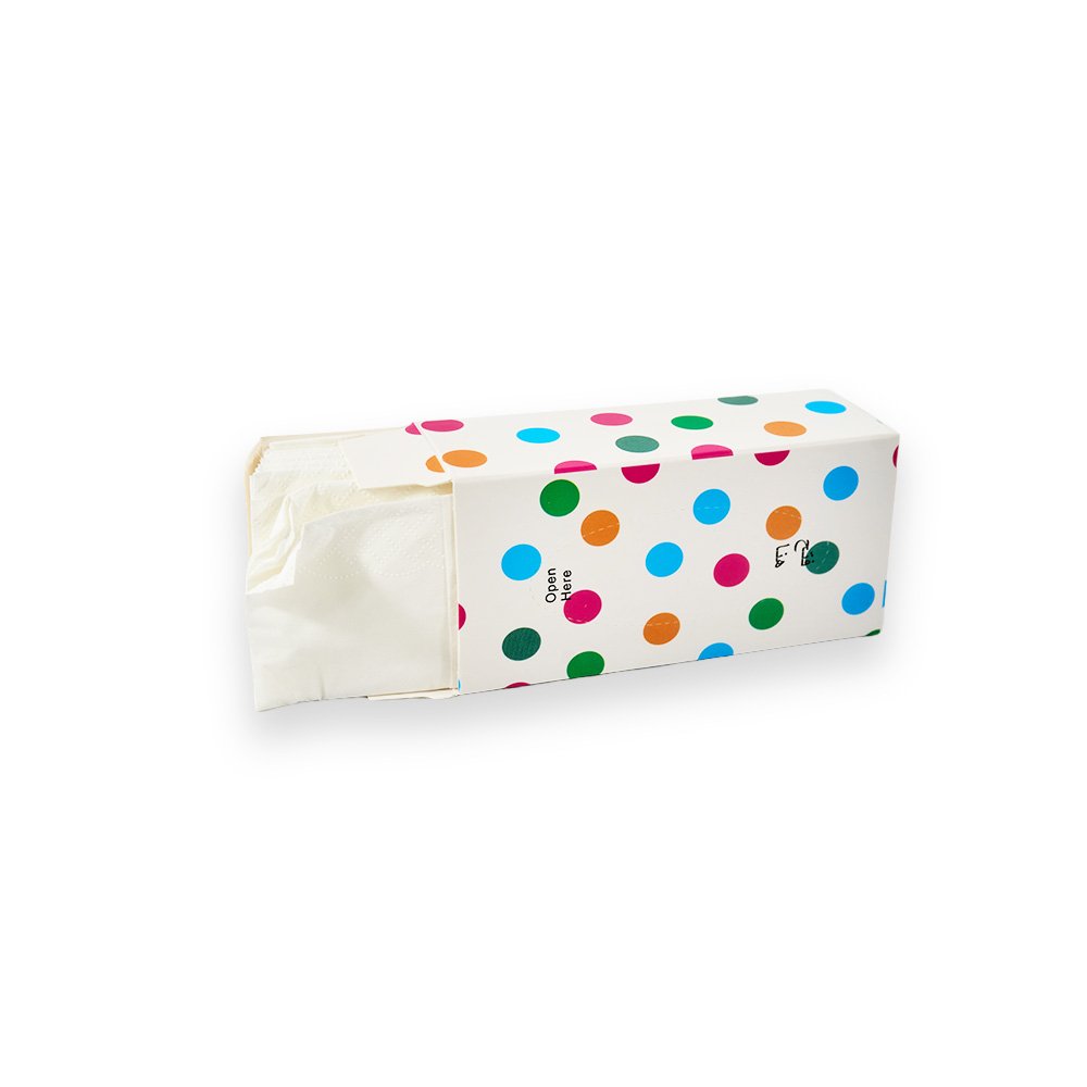 "Polka Dots Facial Tissues- 20x19.5cm, 10 Pieces"
