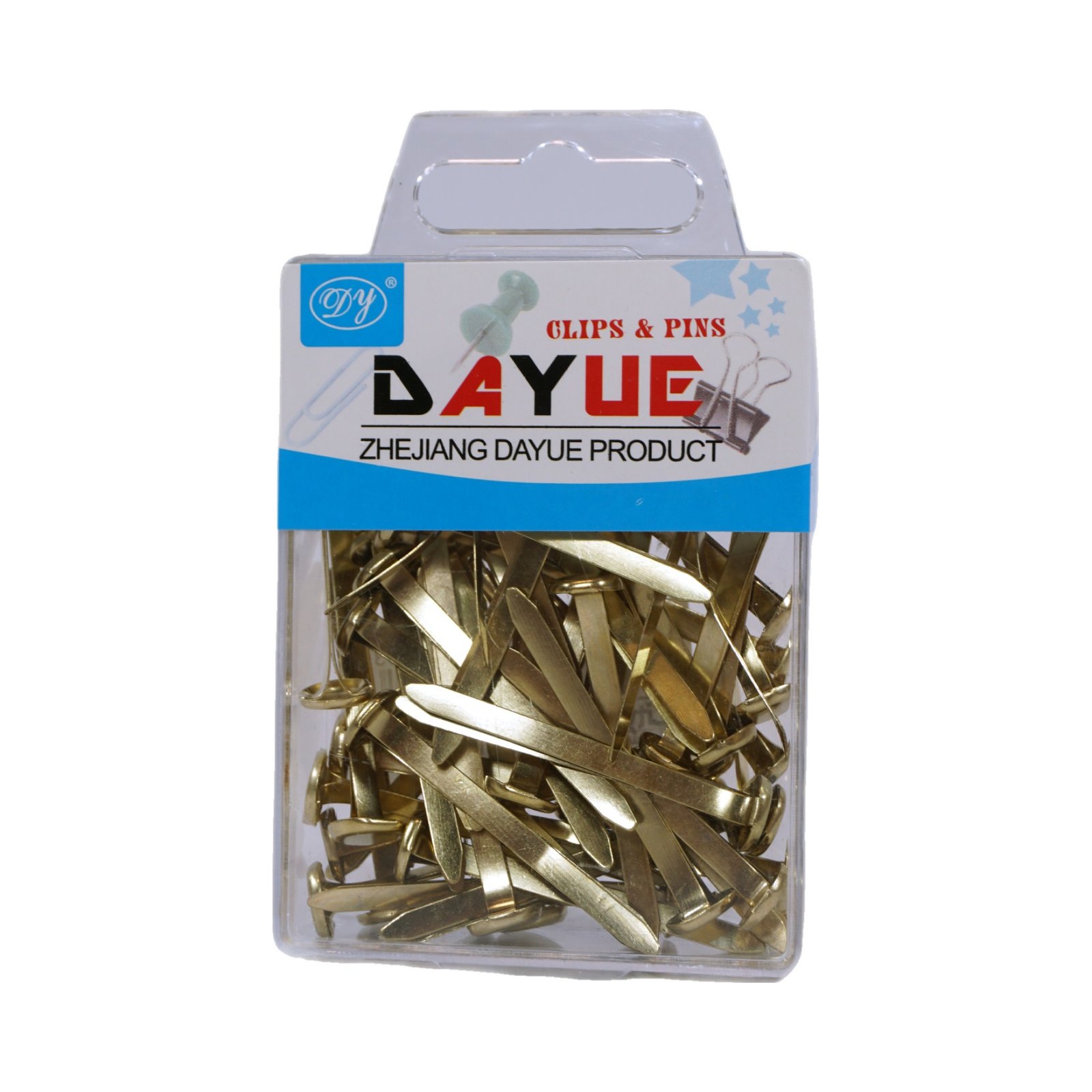 "Dayue Metal Split Pins- Golden, 50 Pieces"