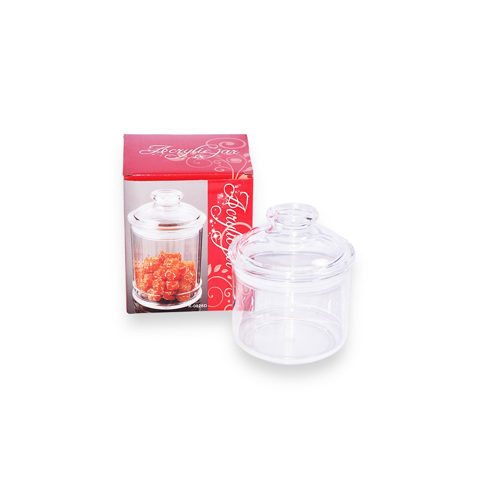 "Acrylic Pot with Seal, 11.2x11.2x9.5cm"