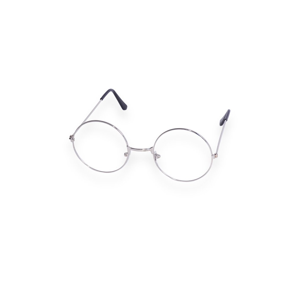Round Plastic Eyeglasses - Silver