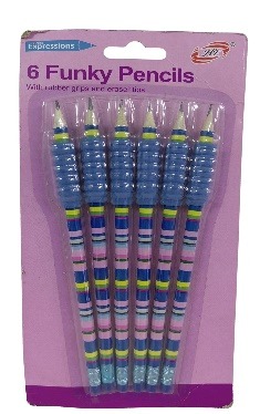 Funky Pencils Set 6 Pcs