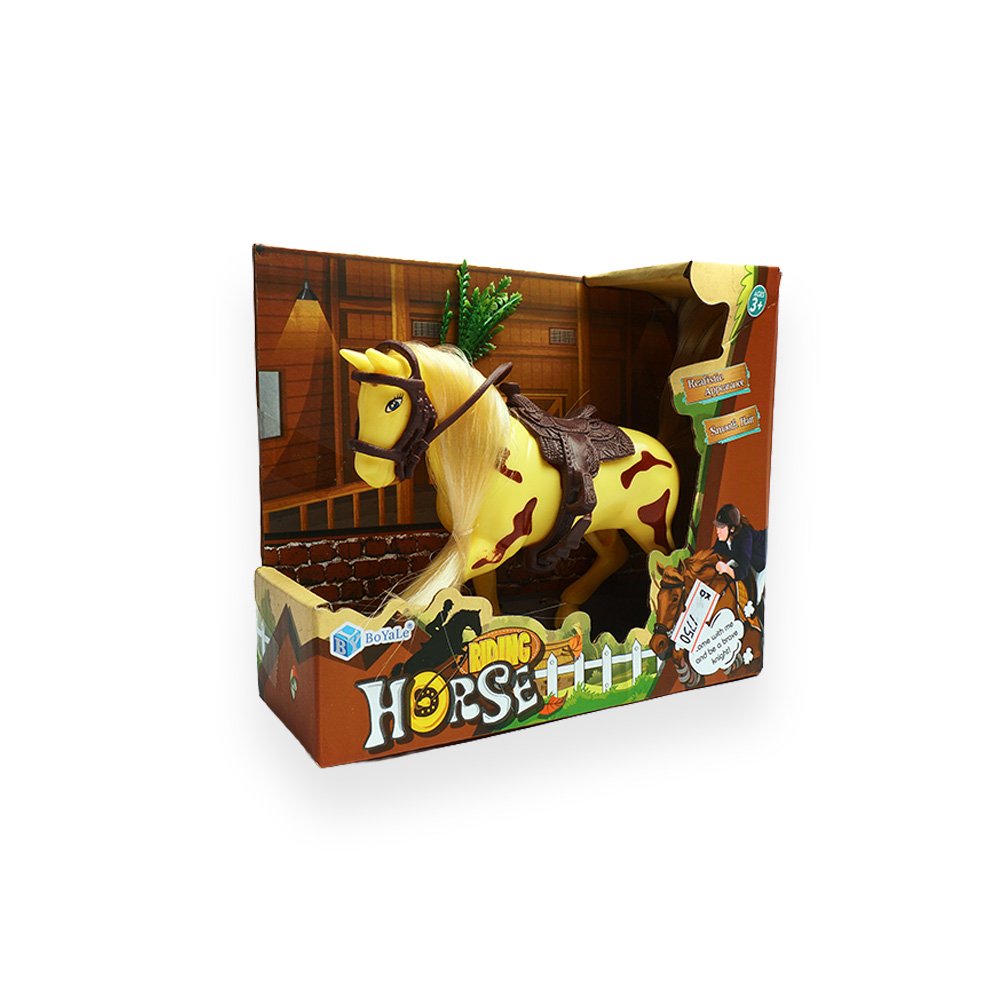 Riding Horse Toy with Saddle and Accessories 23x30cm