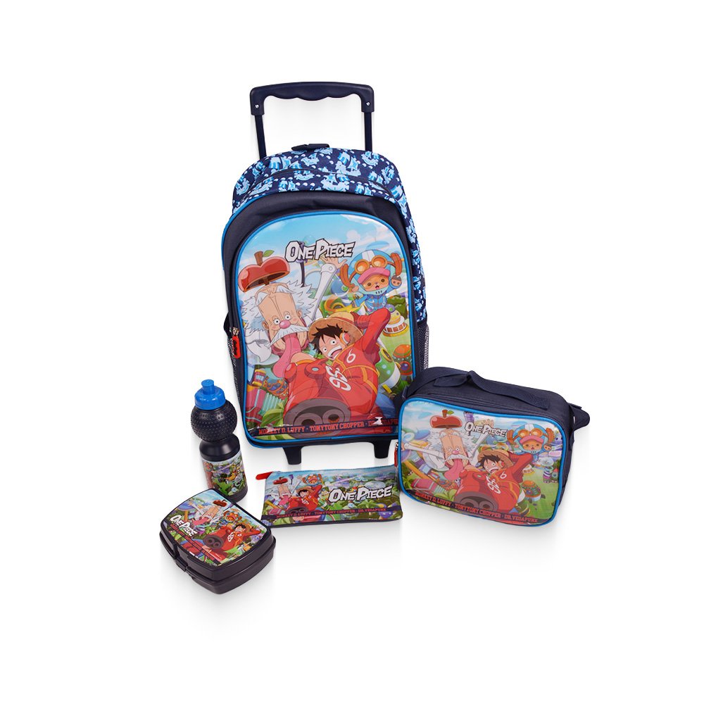 One Piece School Bag Set- 5 Pieces