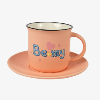 Ceramic cup with saucer decorated 6cm (12)pcs